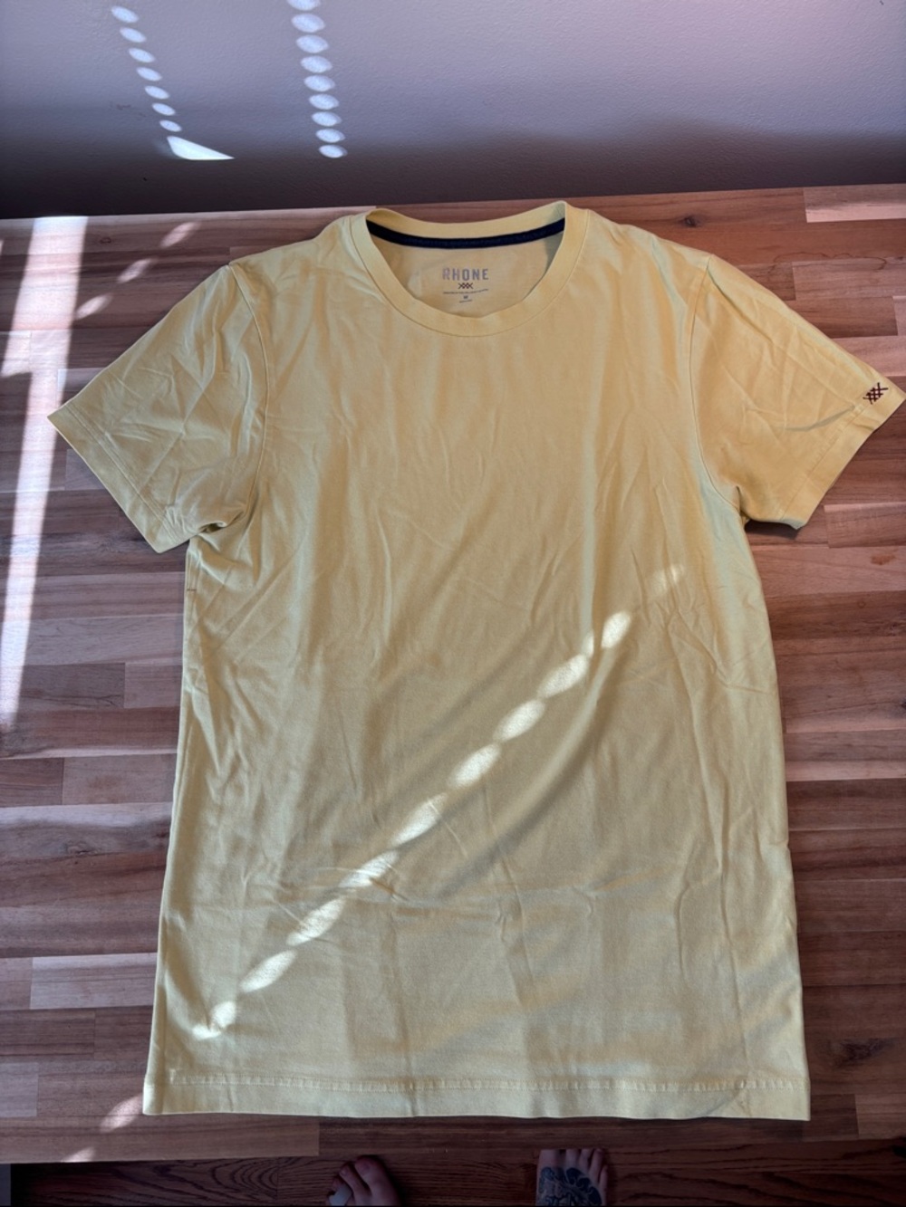 RHONE Men’s Soft Yellow Short-Sleeve Crewneck Tee